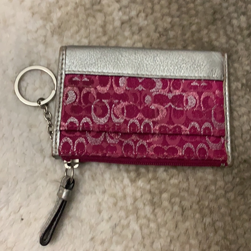 Coach Pink leather key and card case - Picture 2 of 6